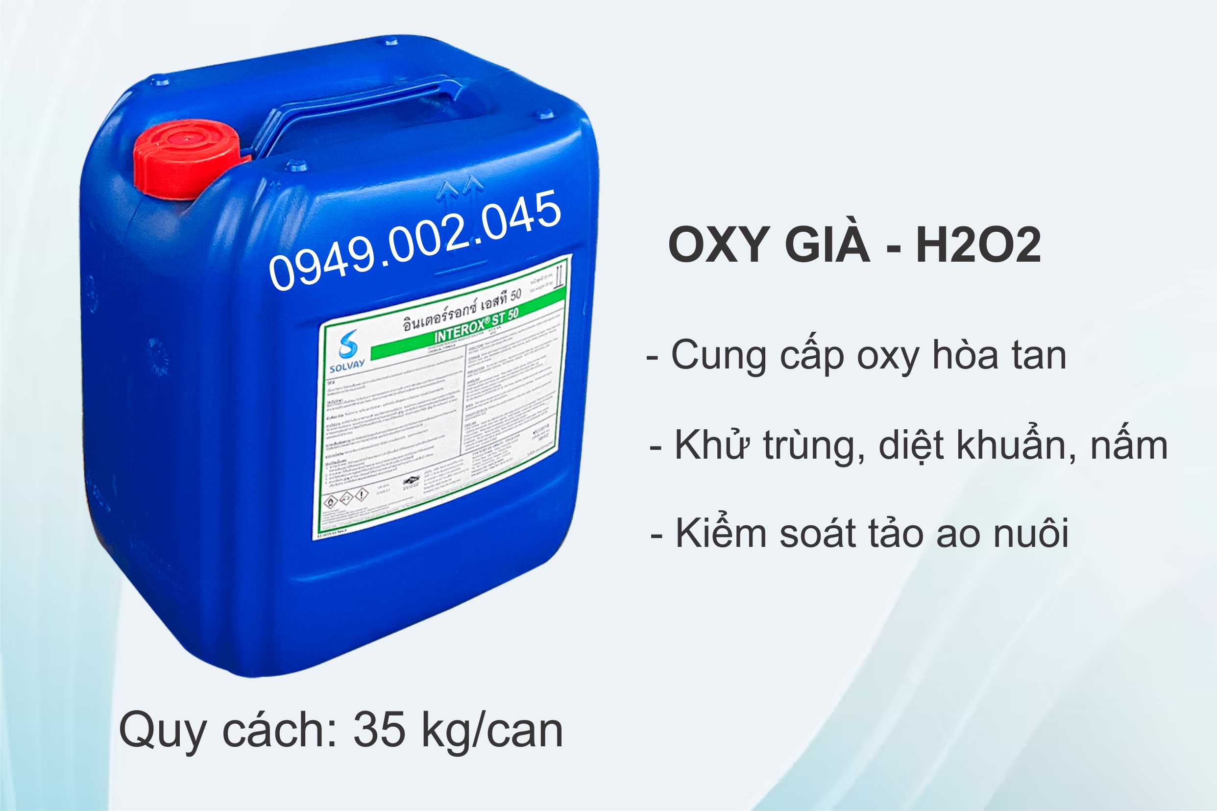 Oxy Già (Solvay Thái Lan) - Cung cấp oxy hòa tan cho ao nuôi tôm cá